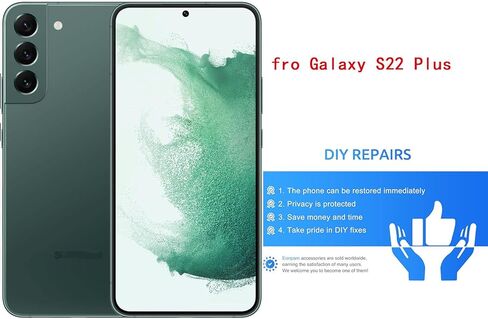 S22 Plus Back Glass Compatible Samsung Galaxy S22+ Plus Back Cover Glass Housing Door with Camera Lens & Pre-Installed Tape + Tools (Black) in Kuwait