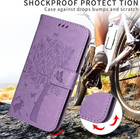 لـ Google Pixel 9 Pro XL Case Wallet للنساء ، زهور Pu Leather Tree Cat Slots Slots Strap Card Pocket Kickstand Flip Protection Phone Cover for Google Pixel 9 Pro XL Light Purple in Kuwait