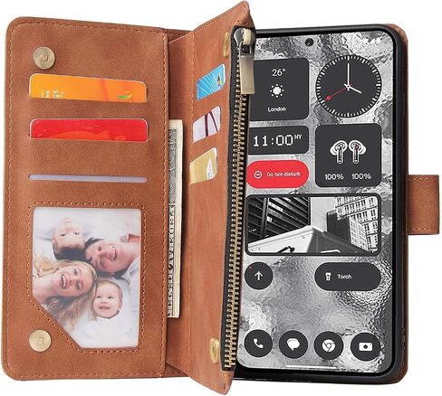 Asuwish متوافق مع Nothing Phone 2 Wallet Case Glass Screen Protector و Leather Flip Cover Card Associory Cell Associor in Saudi Arabia