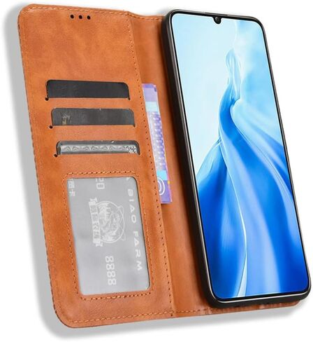 Ytaland for Oukitel C51 Case 6.8",with 2 x Tempered Glass Screen Protector. (3 in 1) PU Leather Flip Magnetic Wallet Case Stand Function Card Slot Shockproof Cover (Black) in Kuwait