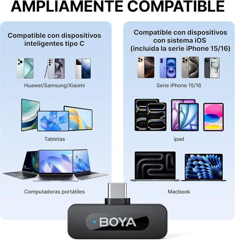 BOYA V3 Wireless Lavalier Microphone for iPhone with MFi Certified Lightning Port, 36H Battery Life with Charging Case, Noise Canceling Clip on Lapel Microphone Wireless Mini Mic for Video Recording in Kuwait