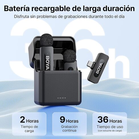 BOYA V3 Wireless Lavalier Microphone for iPhone with MFi Certified Lightning Port, 36H Battery Life with Charging Case, Noise Canceling Clip on Lapel Microphone Wireless Mini Mic for Video Recording in Kuwait
