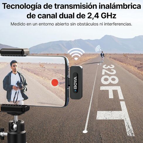 BOYA V3 Wireless Lavalier Microphone for iPhone with MFi Certified Lightning Port, 36H Battery Life with Charging Case, Noise Canceling Clip on Lapel Microphone Wireless Mini Mic for Video Recording in Kuwait