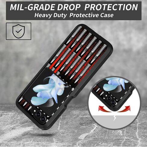 for Samsung Galaxy Z Flip 6 Case, Heavy Duty Dual Layer Shockproof Dustproof Folding Stylish Protective Cover for Samsung Galaxy Z Flip 6 5G (2024), Funny Skeleton Skull in Kuwait