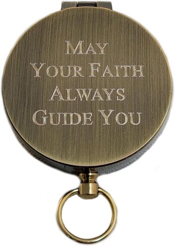 Engraved Brass Compass Gifts Personalized | Baptism Gift for Boys, Son, Grandson | Unique Idea for Graduation, Confirmation, Birthday | from Mom, Dad, Grandma, Grandpa in Saudi Arabia