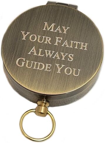 Engraved Brass Compass Gifts Personalized | Baptism Gift for Boys, Son, Grandson | Unique Idea for Graduation, Confirmation, Birthday | from Mom, Dad, Grandma, Grandpa in Saudi Arabia