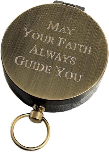 Engraved Brass Compass Gifts Personalized | Baptism Gift for Boys, Son, Grandson | Unique Idea for Graduation, Confirmation, Birthday | from Mom, Dad, Grandma, Grandpa in Saudi Arabia
