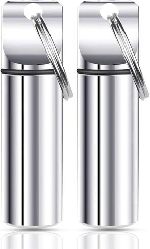 حامل حبوب منع الحمل في سلسلة مفاتيح (2 عبوة) - حاوية حبوب منع الحمل ذات السفر المقاومة للماء للأقراص والكبسولات - حالة حبوب منع الحمل متينة للسفر لمحفظة مصغرة حبوب منع الحمل in Kuwait