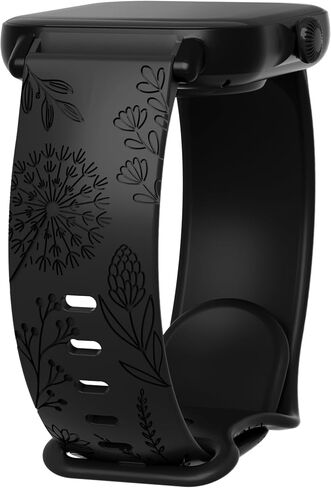 Floral engraved bands for Fitpolo IDW13, IDW16, IDW19 Smartwatch, 22mm Soft Silicone Straps for Woneligo W13/ENOMIR/TOOBUR Smartwatch Bands for Women Men in Saudi Arabia