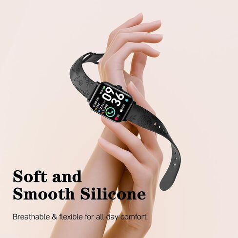 Floral engraved bands for Fitpolo IDW13, IDW16, IDW19 Smartwatch, 22mm Soft Silicone Straps for Woneligo W13/ENOMIR/TOOBUR Smartwatch Bands for Women Men in Saudi Arabia