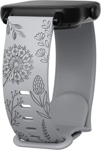 Floral engraved bands for Fitpolo IDW13, IDW16, IDW19 Smartwatch, 22mm Soft Silicone Straps for Woneligo W13/ENOMIR/TOOBUR Smartwatch Bands for Women Men in Saudi Arabia