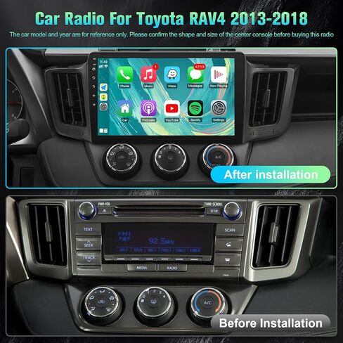 Car Radio Stereo for Toyota RAV4 2013-2018 with Wireless Carplay Android Auto, 2+32GB 10.1-inch IPS Touchscreen Head Unit Radio Replacement with GPS Navigation Bluetooth WiFi FM Rear Camera in Saudi Arabia