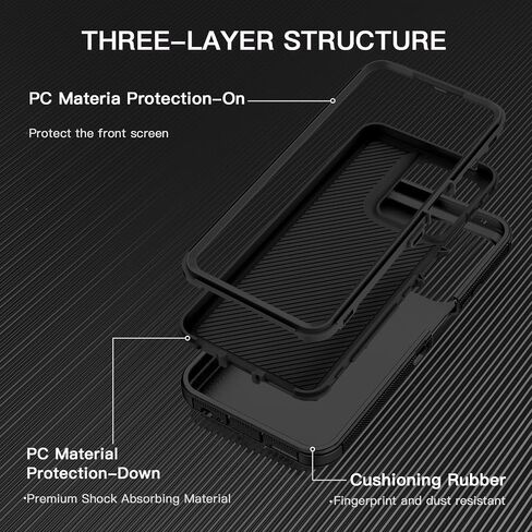 for Motorola Moto G 5G 2025 Case Shockproof Dust/Drop Proof 3-Layer Full Body Protection [Without Screen Protector] Rugged Heavy Duty Cover Case for Moto G 5G 2025 6.7",Black in Saudi Arabia