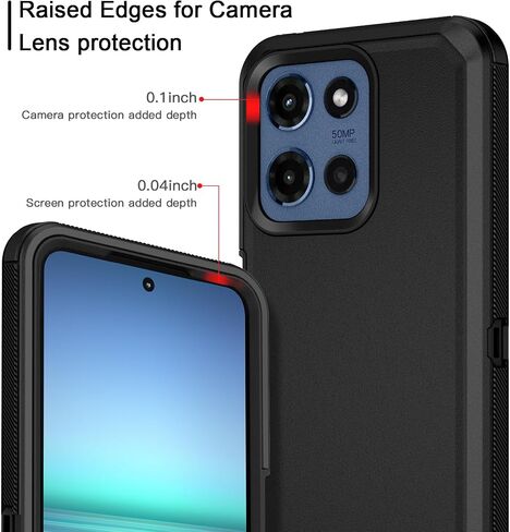 for Motorola Moto G 5G 2025 Case Shockproof Dust/Drop Proof 3-Layer Full Body Protection [Without Screen Protector] Rugged Heavy Duty Cover Case for Moto G 5G 2025 6.7",Black in Saudi Arabia