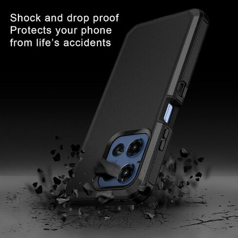 for Motorola Moto G 5G 2025 Case Shockproof Dust/Drop Proof 3-Layer Full Body Protection [Without Screen Protector] Rugged Heavy Duty Cover Case for Moto G 5G 2025 6.7",Black in Saudi Arabia