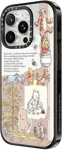 CASETiFY Impact iPhone 16 Pro Max Case [Winnie The Pooh Co-Lab / 8.2ft Drop Protection/Magsafe] - Vintage Collage Case - Clear Black in Saudi Arabia