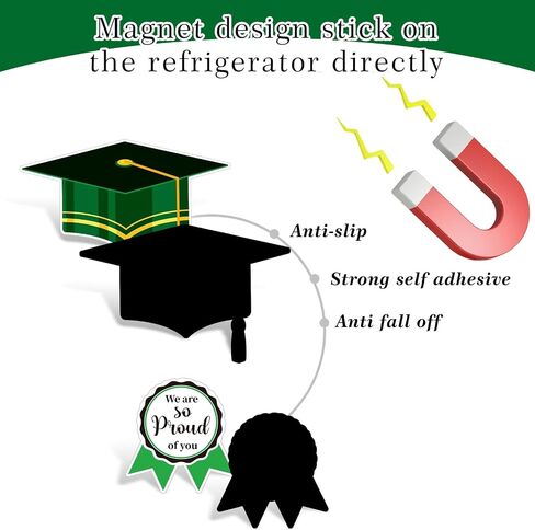 28Pcs Graduation Car Decorations Magnets 6 Inch Congrats Grad Cap Refrigerator Stickers Automotive Garage Cruise Door Magnetic Decals for Car Mailbox Metal Cabinet Decor (Blue, Gold) in Saudi Arabia