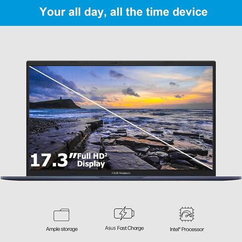 ASUS Vivobook 17.3" FHD Business Laptop, Intel Core i3-1215U(Beat AMD Ryzen 5 7520U), 16GB RAM, 512GB SSD, 180° Lay-Flat, Wi-Fi 6E, Bluetooth, Windows 11 Pro, Quiet Blue in Saudi Arabia