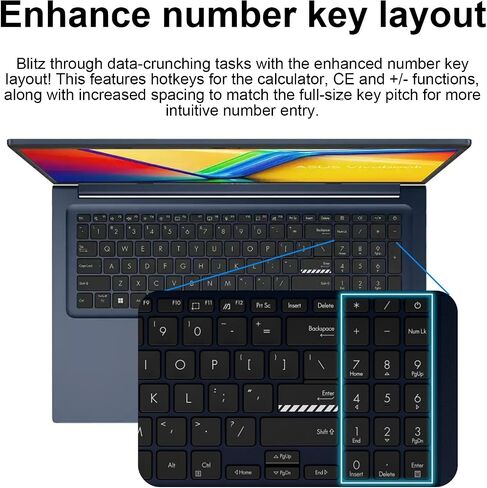 ASUS Vivobook 17.3" FHD Business Laptop, Intel Core i3-1215U(Beat AMD Ryzen 5 7520U), 16GB RAM, 512GB SSD, 180° Lay-Flat, Wi-Fi 6E, Bluetooth, Windows 11 Pro, Quiet Blue in Saudi Arabia