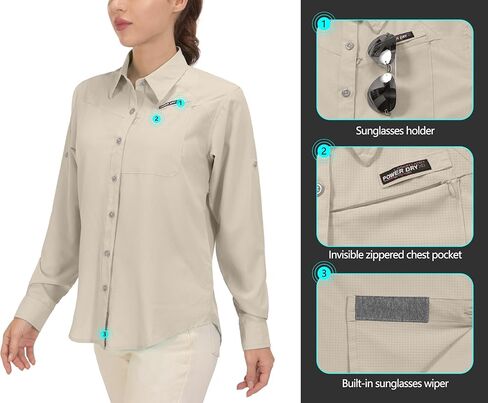 قميص Little Donkey Andy النسائي للحماية من الأشعة فوق البنفسجية بعامل حماية من الأشعة فوق البنفسجية 50، قمصان مسامية بأكمام طويلة للمشي لمسافات طويلة، سريع الجفاف in Kuwait