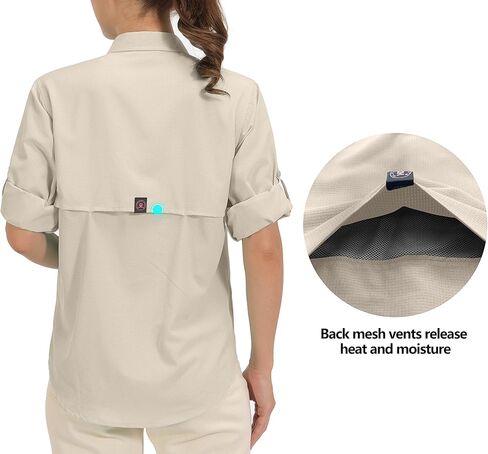 قميص Little Donkey Andy النسائي للحماية من الأشعة فوق البنفسجية بعامل حماية من الأشعة فوق البنفسجية 50، قمصان مسامية بأكمام طويلة للمشي لمسافات طويلة، سريع الجفاف in Kuwait