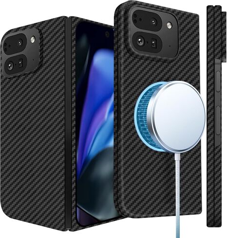 علبة ألياف الكربون الرقيقة لـ Google Pixel 9 Pro Fold (أضعاف 2) ، غطاء ألياف Aramid Slim 1500d متوافق مع Magsafe ، أسود غير لامع ، الإصدار 2.0 in Saudi Arabia