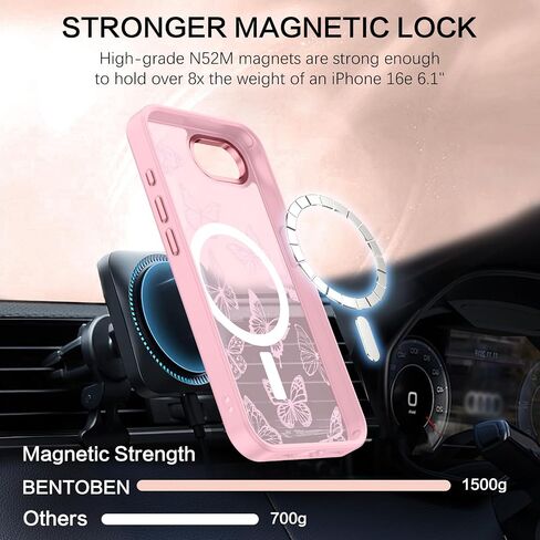 Bentoben for iPhone 16e Case ، نمط الفراشة اللطيف iPhone 16e الحالة المغناطيسية [متوافقة مع Magsafe] in Saudi Arabia