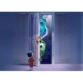 Monsters University Backdrop, 84x60in Vinyl, Random Color, Birthday Decoration for Kids Party Supplies