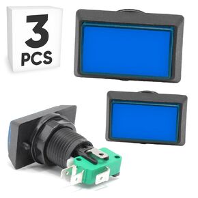 5PCS Momentary Push Button Arcade Switch Rectangle 12V DC SPDT 1NO/1NC 3Pin Multicolor