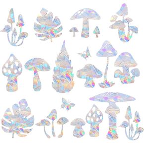 HAPBEAR 45PCS Christmas Snowflake Window Clings Stickers Rainbow Window Decals for Glass Bird Window Strike Prevention - Window Clings to Prevent Bird Strikes