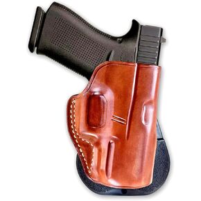 Premium Leather OWB Paddle Holster Open Top Fits, Glockk 43X MOS Subcompact 9mm 3.41" Barrel, Right Hand Draw, Brown Color #1491#