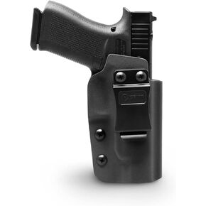 GRITR IWB Kydex Right/Left Hand Concealed Carry Gun Holster for Men & Women Compatible with Glock 48 MOS - 1.5" Belt Clip, Open Bottom, Optic Cut & Adjustable Retention