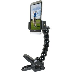Golf Gadgets® - Swing Recording System | Large Device Holder (PHABLET) with Jaws Clamp & Gooseneck Mount. Compatible Large Devices Like iPhone 6/7 Plus, Samsung Galaxy Note, etc.