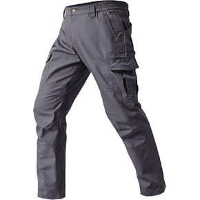 Mens Cargo Work Pants Durable Ripstop Tactical Pants with 7 Pockets Outdoor Water Resistant Hiking Woking Construction Pants