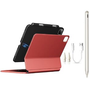 حالة لوحة المفاتيح السحرية + القلم القلم + الغطاء المغناطيسي لـ iPad Air 11 "(M3 & M2) ، iPad Pro 11" (1-4th) ، iPad Air (4/5th Gen)