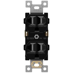 ENERLITES Duplex Receptacle Outlet, Tamper-Resistant Electrical Wall Outlets, Residential Grade, 3-Wire, Self-Grounding, 2-Pole,15A 125V, UL Listed, 61580-TR-W-10PCS, White (10 Pack)