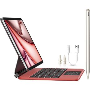 Stylus Pen + Magic Keyboard Case for iPad Air 11" (M3&M2), iPad Pro 11 inch (1-4th), iPad Air (5/4th Gen)
