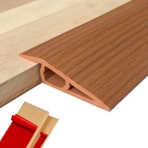 Floor Transition Strips Door Threshold Ramps 72 inch, 1/2'' ~ 3/5'' Thresholds Ramps for Doorways, Edge-Reducer Transition Strip for Door Carpet Tile Floor (Light Brown)