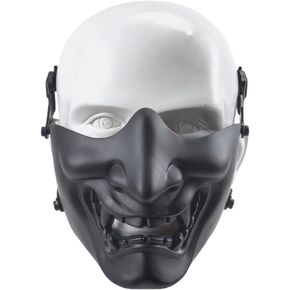 ATAIRSOFT Halloween Costume Cosplay BB Gun Evil Demon Monster Kabuki Samurai Hannya Oni Half Cover Airsoft and Prop Mask