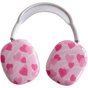 for Airpods Max Case Pink, Cute Funny Heart Pattern Personalized Design,Girly Ladies Kawaii Headphones Ear Buds Protective for AirPods Max Cover