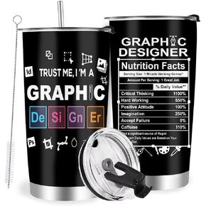 Graphic Designer Gifts, 20 Oz Artists Tumbler With Lid, Stainless Steel Coffee Mug for Interior Designers and Coworkers in Saudi Arabia