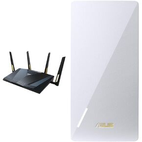 ASUS WiFi 6 Router & Extender Bundle - AX6000 Dual Band Router with 2.5G Ports & AX3000 Dual Band Range Extender