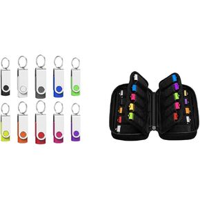 10 Pack 1GB USB 2.0 Flash Drive + USB Flash Drive Case