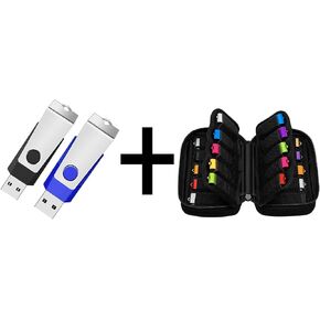 2 Pack 4GB USB 2.0 Flash Drive + USB Flash Drive Case