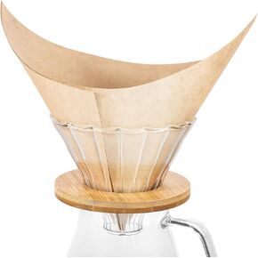 Pre-folded Pour Over Coffee Filter for Drip Coffee Maker,60 Pcs Natural Unbleached Square Disposable Coffee Bonded Filter Papers for Pour Over Coffee Maker