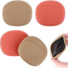 4 PCS منظم سماعة سماعات الرأس السيليكون ، حقيبة سيليكون متعددة الوظائف لسماعات سماعات سماعات سماعات سماعة رأس صغيرة محمولة للسفر في الهواء الطلق (أحمر ، بني)
