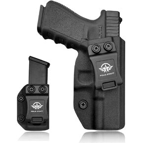 POLE.CRAFT IWB Kydex Holster Fit: Glock 19 19X 25 44 45 (Gen 1-5) & Glock 23 32 (Gen 3-4) Pistol & 9mm/.40 Double Stack Magazines- Fit:Glock 19 17 19x 22 23 25 26 27 31 32 33 34 35...
