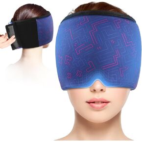 Hilph Migraine Ice Pack Head Wrap for Headache, Reusable Migraine Relief Gel Ice Wrap Hot Cold Therapy for Headache Tension, Sinus Pain, Stress Relief, Head Injuries, Wisdom Teech (Blue)