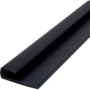 Outwater Plastic J Channel Fits Material 3/16 Inch Thick Black Styrene Cap Moulding 8 Foot Length Pro Pack (Pack of 5, 40 Feet Total)