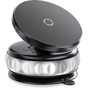 Vacuum Suction Magnetic Phone Holder for Car, 360° Adjustable Car Phone Mount, Hands-Free Suction Cup Phone Holder for Car/Gym/Mirror/Smooth Surface, Compatible with iPhone Android and All Smartphones